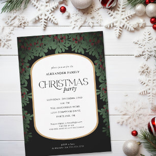 Invitation Fête de Noël de Noël de Mistletoe