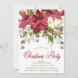 Invitation Fête de Noël de Poinsettia