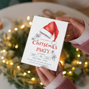 Invitation Fête de Noël de Santa Hat