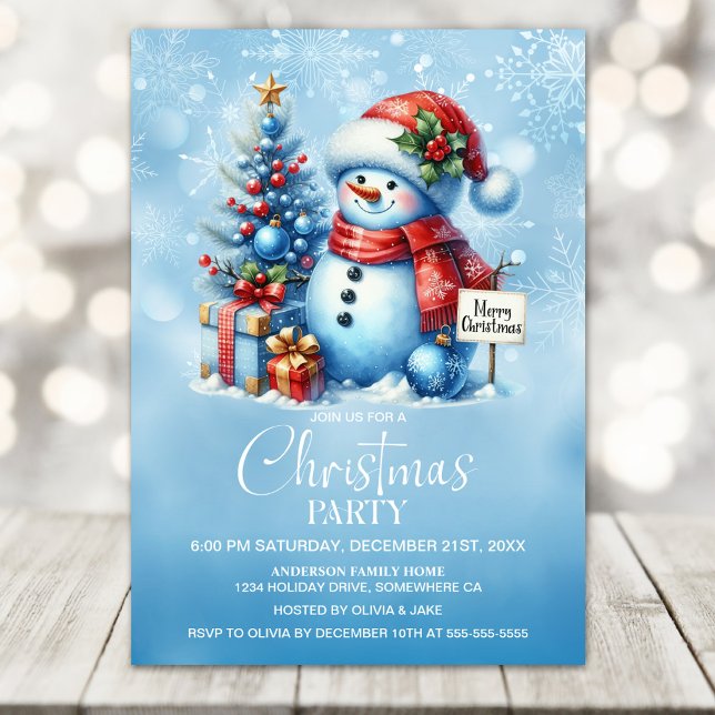 Invitation Fête de Noël de Snowman (Créateur téléchargé)