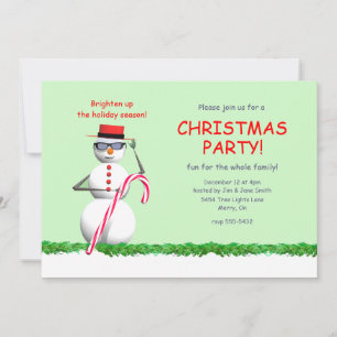 Invitation Fête de Noël de Snowman