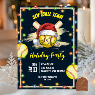 Invitation fête de Noël de softball