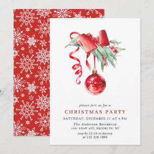 Invitation Fête de Noël de Watercolor