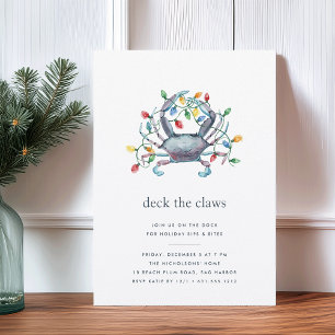 Invitation Fête de Noël « Décorez les pinces » au crabe bleu
