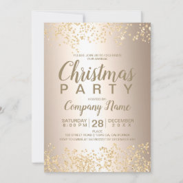 Invitation Fête de Noël d'entreprise métallique Gold parties 
