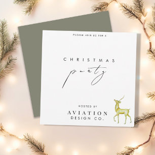 Invitation Fête de Noël d'entreprise Minimaliste Renne