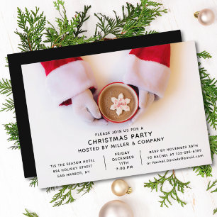 Invitation Fête de Noël d'entreprise moderne avec le Père Noë