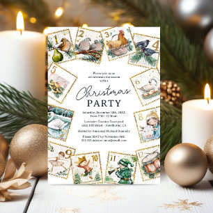 Invitation Fête de Noël des 12 jours de Noël