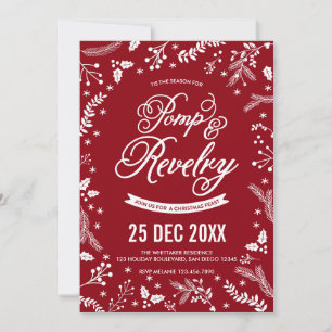 Invitation Fête de Noël des baies d'hiver à Cherry