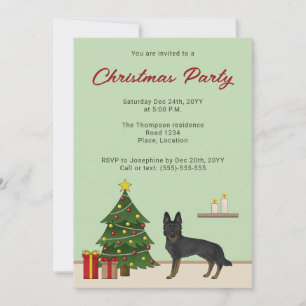 Invitation Fête de Noël des bergers allemands bi-noirs
