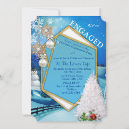 Invitation Fête de Noël des Fiançailles de vacances