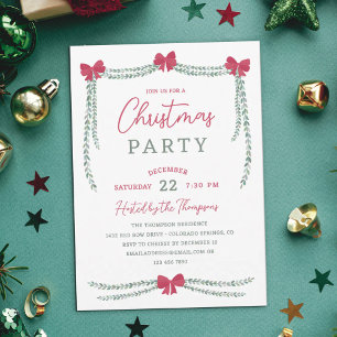 Invitation Fête de Noël des Garlands à la Bow rouge