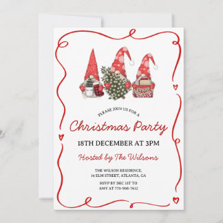 Invitation Fête de Noël des Nains Rouges Mignons