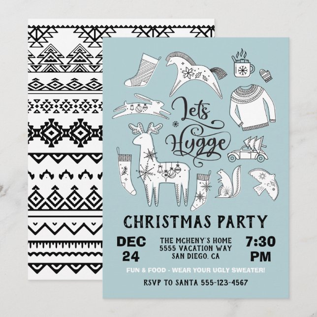 Invitation Fête de Noël d'hiver à Hygge Cosy (Devant / Derrière)