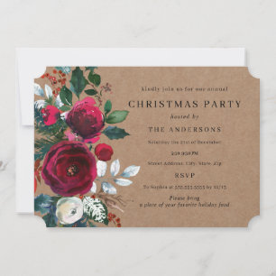 Invitation Fête de Noël d'hiver de la Bourgogne verte