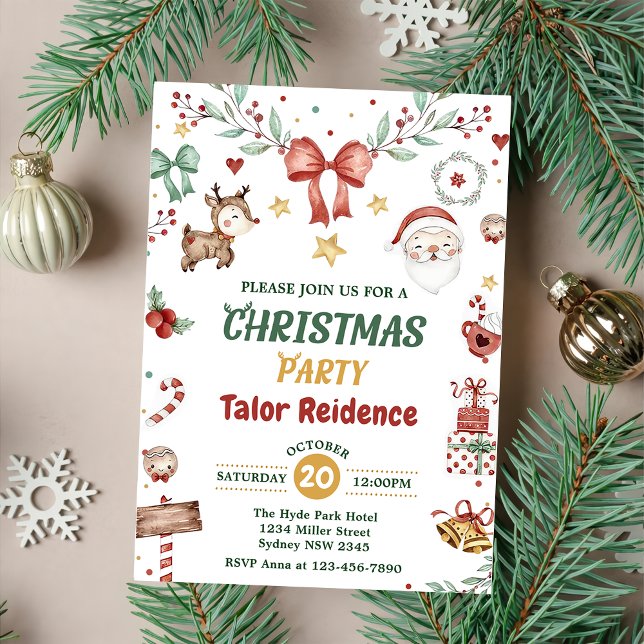 Invitation Fête de Noël du Père Noël (Créateur téléchargé)