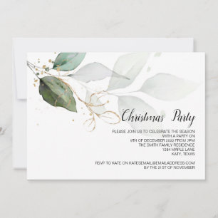 Invitation Fête de Noël Elégant Green Celebration
