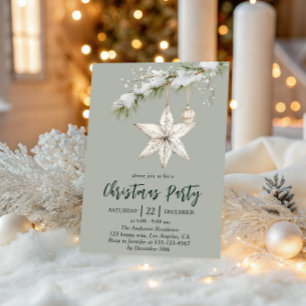 Invitation Fête de Noël Elegant Star Vacances d'hiver