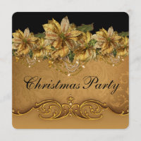 Fête de Noël élégante aux poinsettias noirs et dor