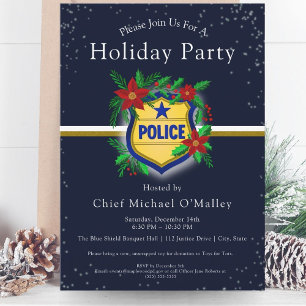 Invitation Fête de Noël élégante de la police