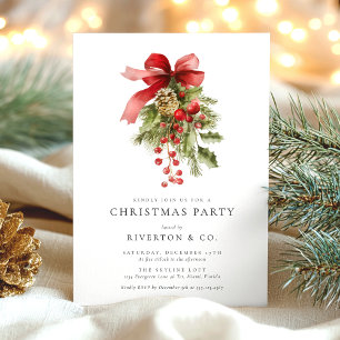 Invitation Fête de Noël Élégante d'Entreprise
