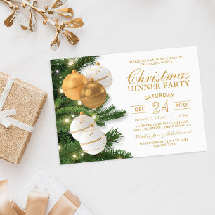 Invitation Fête de Noël élégante en or