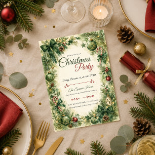 Invitation Fête de Noël Élégante et Éternelle