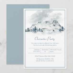 Invitation Fête de Noël en hiver de montagne