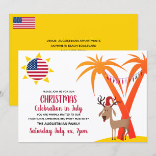 Invitation FÊTE DE NOËL EN JUILLET USA BBQ Party