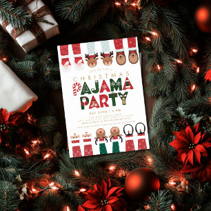 Invitation Fête de Noël en pyjama pour enfants