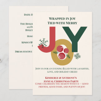 Invitation Fête de Noël Enveloppée de Joie