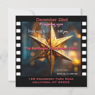 Invitation Fête de Noël étoile élégante