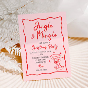 Invitation Fête de Noël Fantaisiste Jingle et Mingle