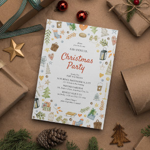 Invitation Fête de Noël festive mignonne