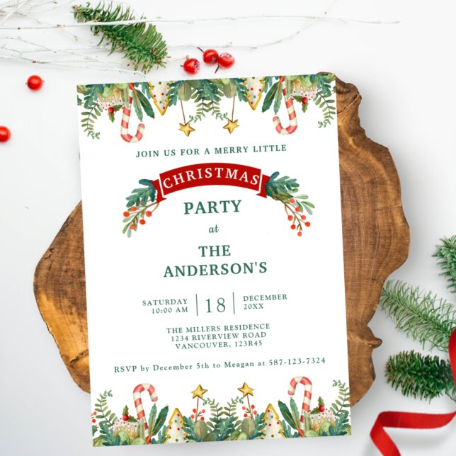 Invitation Fête de Noël / Fête, Festive (Créateur téléchargé)