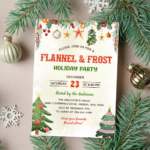 Invitation Fête de Noël Fête Fête de Noël Cosy Flannel et Fro