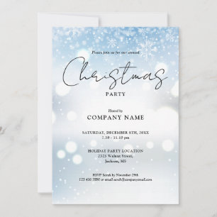 Invitation Fête de Noël Flocons de Neige Hiver