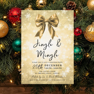 Invitation Fête de Noël Gold Jingle & Mingle Merveilleux Hive