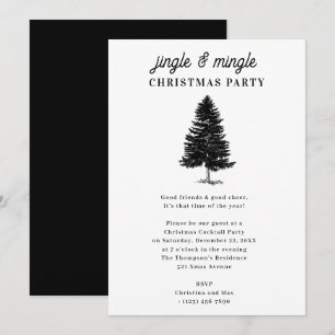 Invitation Fête de Noël Jingle et Mingle