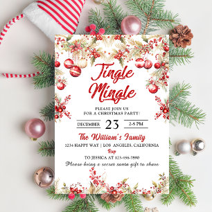 Invitation Fête de Noël Jingle & Mingle