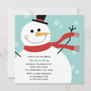Invitation Fête de Noël Jolly Snowman
