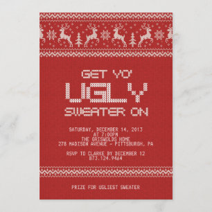 Invitation fête de Noël laide de chandail