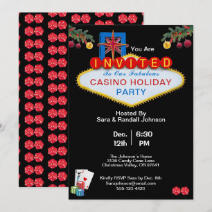 Invitation Fête de Noël Las Vegas Casino Style