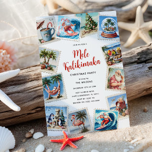 Invitation Fête de Noël Mele Kalikimaka Tropical Timps