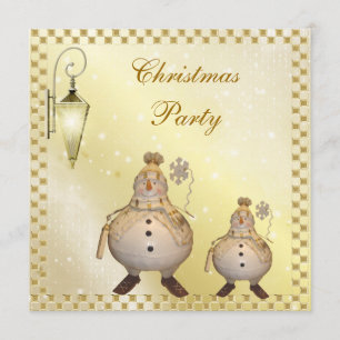 Invitation Fête de Noël mignonne et chique de bonhomme de