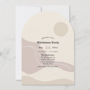 Invitation Fête de Noël minimaliste Abstraite