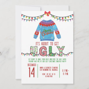 Invitation Fête de Noël moche Sweater Party Tacky