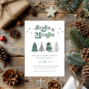 Invitation Fête de Noël Moderne avec des Chansons et des Renc