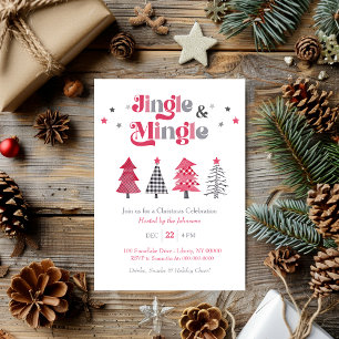Invitation Fête de Noël Moderne avec des Chansons et des Renc
