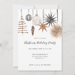 Invitation Fête de Noël moderne rustique